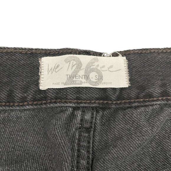 Free People Women's Maggie Mid Rise Straight Black Jeans, Size 26 - Picture 3 of 9
